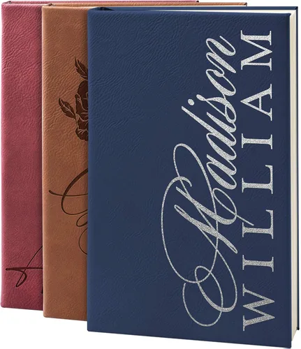 Vista 17 de Personal Leather Journal Notebooks 12 Design, 9 Color - Black Journal for Women, Men - Custom Notebook to Write in - Diary for Girls, Women