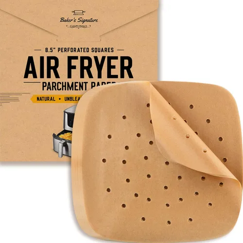 Vista 8 de Papel vaporizador de 9 pulgadas, forros redondos de papel pergamino para freidora de aire, 220 forros de vapor de bambú sin blanquear, fácil