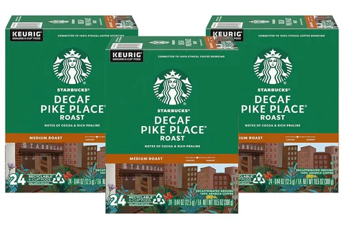Vista 11 de Cápsulas de café K-Cup sin cafeína de Starbucks — Pike Place Roast para cafeteras Keurig — 1 caja (24 cápsulas)