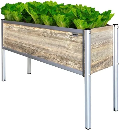 Vista 8 de Foreman Cama de jardín elevada (36 x 12 x 14 pulgadas) resistente a la intemperie, maceta para exteriores con drenaje para camas de verduras