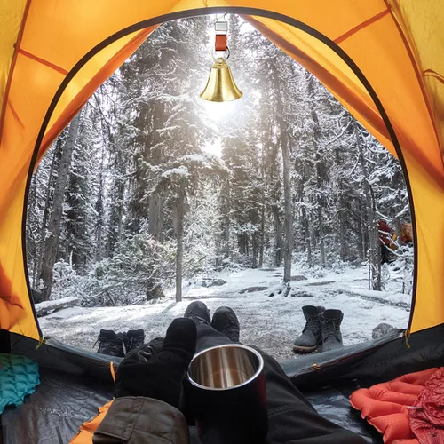 Vista 5 de Pacify 2" Loud Bear Bell with Whistle for Hiking, 3 in 1 Solid Brass Bear Bells with Emergency Whistle and Carabiner for Survival, Hiking, Camping