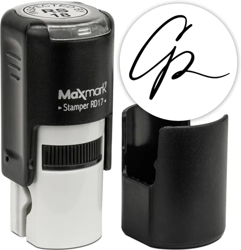 Vista 6 de MaxMark Sello de firma personalizado: sello de bolsillo preentintado de tamaño pequeño personalizado con tu firma