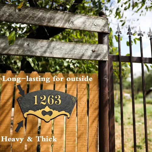 Vista 4 de Placa de Dirección Personalizada de Metal Fundido - Letrero de Número de Casa Personalizado, Números de Dirección para Dirección de Casa Exterior
