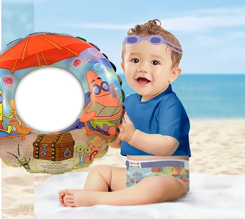 Vista 2 de Splashers - Pañales de natación desechables, talla 4-5 (20-33 libras), anillo de natación absorbente y ajustable para bebés, niños pequeños, niñas