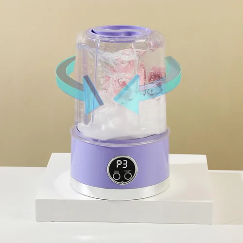 Vista 3 de PANGBOER Recargable pequeña lavadora de ropa interior Augmenter Rotación Tecnología 4000mAh Batería Doble Lavado Modos Impermeable Plan Co
