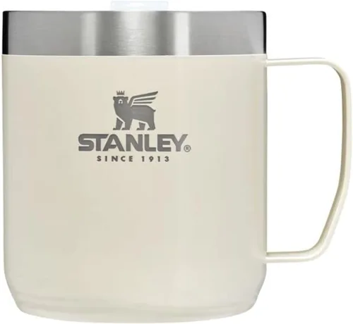 STANLEY Stay-Hot Camp Mug - Taza de café con tapa a presión, taza para café, té y bebidas, taza de café aislada de acero inoxidable, sin BPA