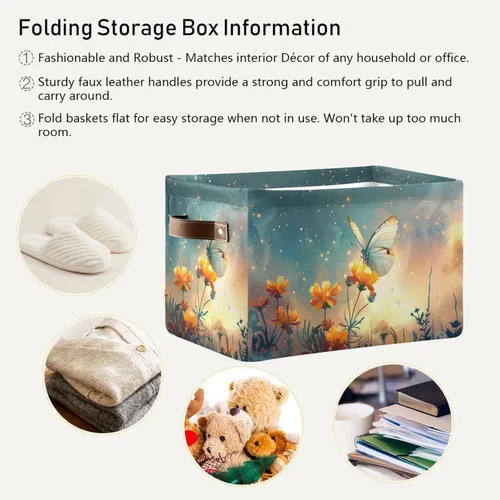 Vista 6 de senya Cesta de almacenamiento 1 unids grande plegable bolsa de ropa rectangular plegable tela cesta de lavandería plegable cubo de lavado plegable