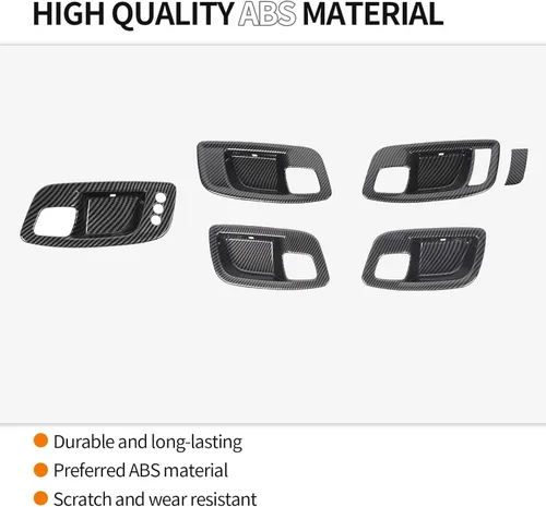 Vista 4 de RT-TCZ Para cargador interior manija de puerta cubierta Trim Bowl para Chrysler 300C 2015-presente para Dodge Charger 2011-Present negro fibra