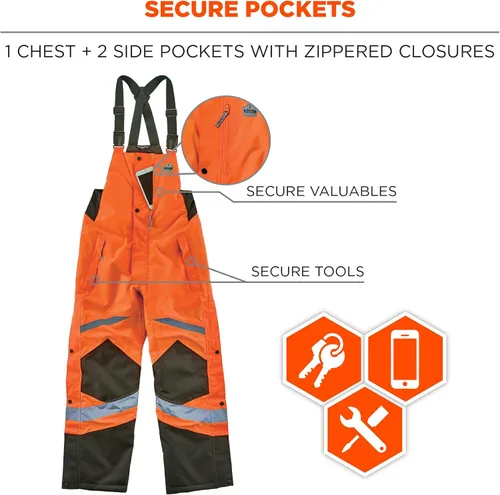 Vista 7 de Ergodyne - GloWear 8928 Overol térmico con aislamiento, alta visibilidad, resistente a la intemperie