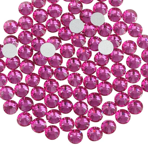 Vista 34 de Beadsland 2880 diamantes de imitación de cristal con parte trasera plana, gemas redondas para decoración de uñas y pegamento para manualidades, luz
