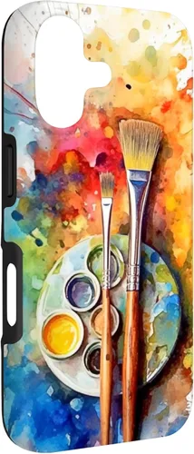 Vista 3 de Watercolor Paints Paleta y pincel pintor artista caso para iPhone 17