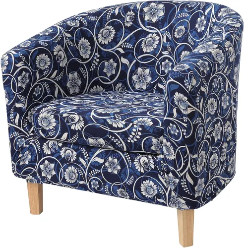 Vista 10 de hyha 2 piezas impresas Slipover para silla de bañera con funda de cojín, funda elástica extraíble para silla de club IKEA Tullsta, funda protectora