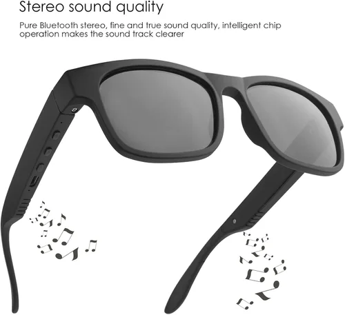 Vista 4 de Lentes inteligentes inalámbricos Bluetooth, música de oído abierto y llamadas manos libres, para hombres y mujeres, lentes polarizadas