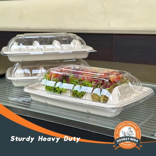 Vista 8 de Paquete de 25 soportes para tacos de papel biodegradable 100% compostable, bandeja de tacos de papel desechable ecológica para el martes de tacos
