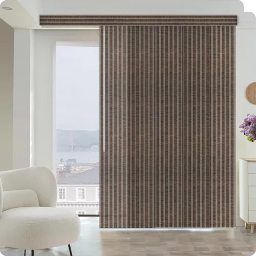 Vista 14 de Graywind Paneles deslizantes manuales para filtrar la luz, panel de privacidad, persianas de control de varilla, persianas para ventana de patio