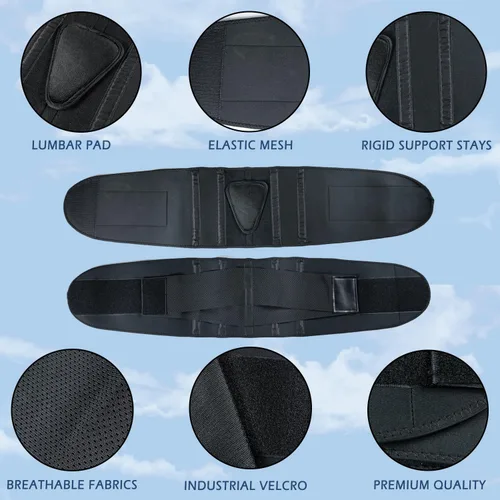 Vista 3 de Ci-Han Cinturón de apoyo de espalda transpirable para hombres/mujeres para el trabajo, con compresión ajustable en ambos lados, tirantes de espalda