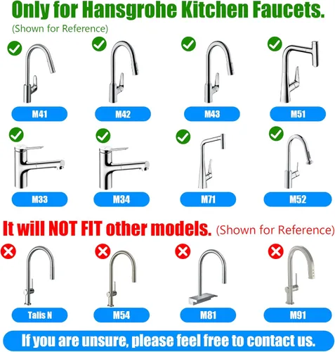 Vista 7 de Grifo extraíble para 88624000 95507000 95506000 Hansgrohe Pull Down Grifo de cocina Pieza de repuesto