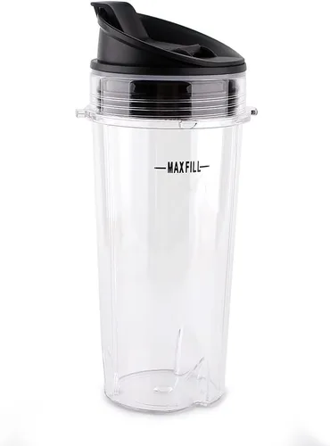 Vista 5 de Anbige Cuchilla de repuesto con vaso de 16 onzas, compatible con accesorios de licuadora Ninja para Ninja BL660 BL770 BL740 BL771 BL773CO (6 aletas)