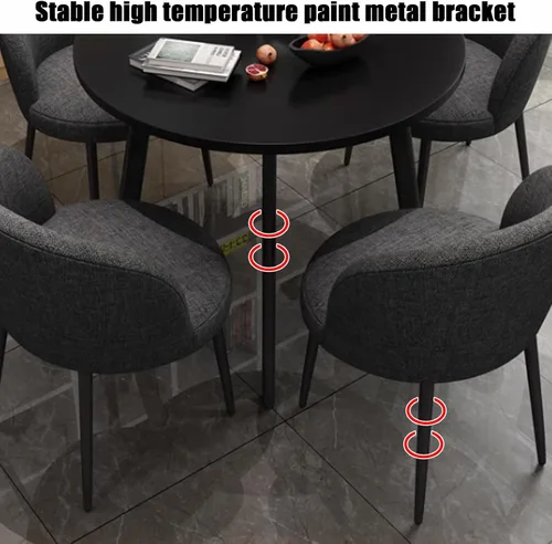 Vista 5 de YVYKFZD Mesa y sillas de oficina, sala de recepción, juego de mesa de comedor de cocina simple, mesa de conferencias redonda para 4, mesa