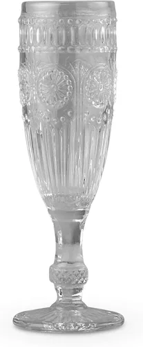 Vista 6 de WEDDINGSTAR Copa de Champán de Estilo Vintage de Vidrio Prensado 6oz - Azul