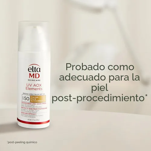 Vista 6 de EltaMD UV AOX Elements Tinted Face Sunscreen, SPF 50, 100% Tinted Mineral Sunscreen for Sensitive Skin and Dry Skin with Antioxidants, 1.7 oz Pump