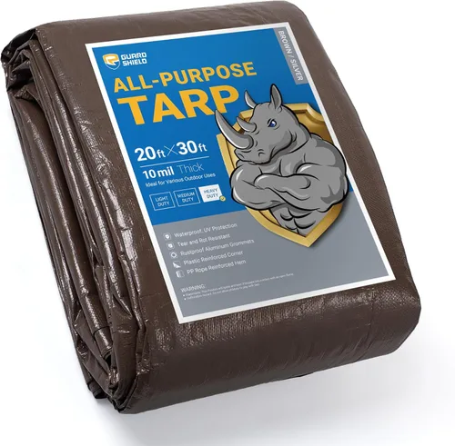 Vista 71 de GUARD SHIELD - Lonas impermeables, de polietileno, cuadradas, gruesas, resistentes a los rayos ultravioleta, con ojales, para exteriores, 12 x 24