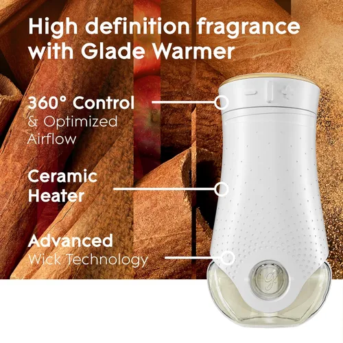 Vista 5 de Glade PlugIns - Repuestos de ambientador, aceites esenciales perfumados para el hogar y el baño, aroma Apple Cinnamon, 3.35 onzas líquidas, 5