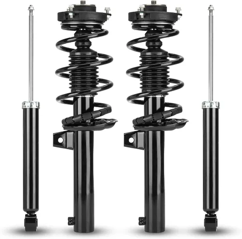 ILONPA Puntales delanteros y traseros con resortes helicoidales para Audi A3 Quattro 2006-2013 / Golf 2010-2014 / Jetta 2005-2010 / Passat Rabbit