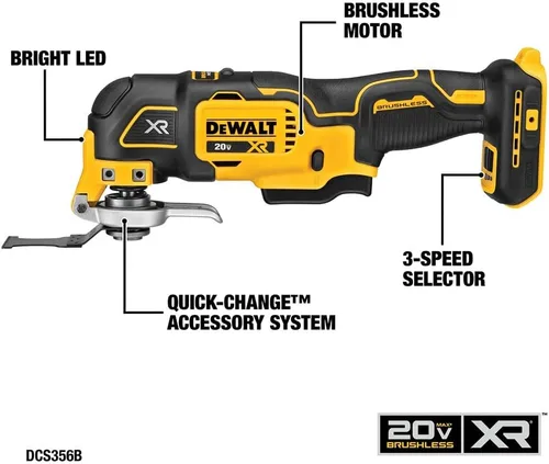 Vista 19 de DEWALT Tools Kit Combinado de 5 Herramientas Eléctricas, Taladro Inalámbrico Destornillador de Impacto Sierra Multiherramienta Oscilante con Batería