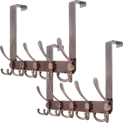 Vista 11 de WEBI Ganchos para colgar sobre la puerta, perchero para colgar sobre la puerta, perchero de puerta para toallas, ropa, baño, negro