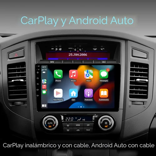 Vista 4 de 9 pulgadas 2+32 GB IPS pantalla táctil completa Android coche radio audio vídeo reproductor estéreo para doble Din Raido modelo con CarPlay Android