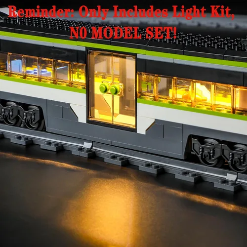 Vista 7 de Juego de luces LED compatibles con Lego 60337 Express Passenger Train City Building Blocks Model - Juego de modelos no incluidos