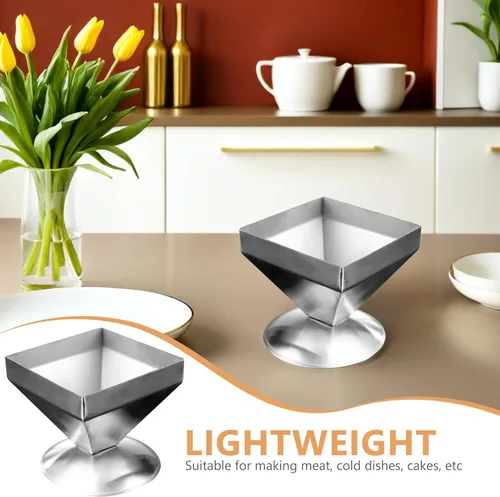 Vista 7 de DOITOOL Molde de carne en torre de acero inoxidable con forma de pirámide de 3.1 x 3.1 x 3 pulgadas, moldeador de arroz de albóndigas para el hogar