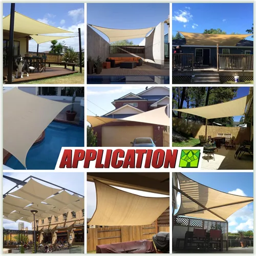 Vista 3 de ColourTree Toldo Vela de Sombra Solar Rectangular de 8' x 10' Color Turquesa CTSLR8 - Tela de Malla para Toldo Bloqueo UV UPF50 - Comercial Trabajo