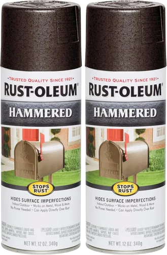 Vista 23 de Rust-Oleum 7215830 – Pintura en aerosol con efecto martillado para prevención del óxido, 12 oz (340 g), color negro
