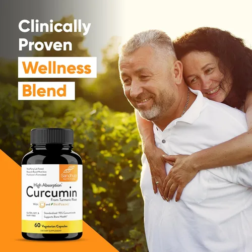 Vista 6 de Sandhu's Complejo de curcumina C3 con BioPerine 60 cápsulas Sin OMG Alta absorción de raíz de cúrcuma