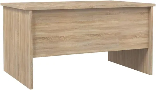 Vista 5 de Mesa auxiliar, mesa de centro emergente, juego de mesa auxiliar adecuada para sala de estar, oficina, balcón, sala de estar familiar, roble Sonoma