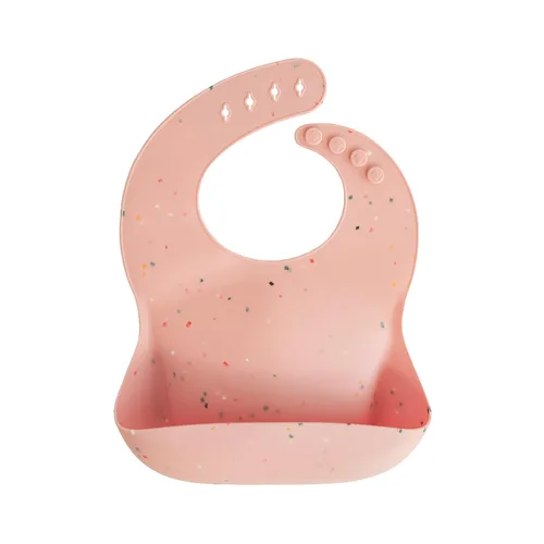 Vista 29 de Mushie - Babero de silicón para bebé, ajustable y resistente al agua (rosado)