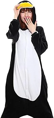 Vista 3 de Adrinfly - Disfraz de pingüino unisex para adulto de una sola pieza
