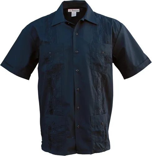 Foxfire Men's Casual Guayabera Cuban Shirt Regular, Big & Tall Sizes, Short Sleeve Pockets Cotton Blend