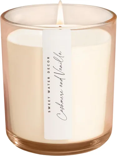 Sweet Water Decor Velas de soja perfumadas de cachemira y vainilla, coco lechoso, jazmín, cachemira suave, almizcle exótico, aroma acogedor, 50