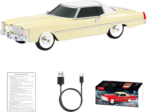 WS-1966 Retro Sedan Bluetooth Car Replica Altavoz – HD Stereo, TWS, FM, USB/TF, luces LED, Tipo-C – Altavoz portátil para coche con micrófono para