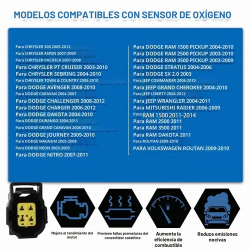Vista 2 de 234-4587 Sensor de oxígeno O2 Sensor 2 piezas para Chrysler 300 2005-2012, sensor de oxígeno O2 para Dodge Avenger 2008-2010, para Jeep