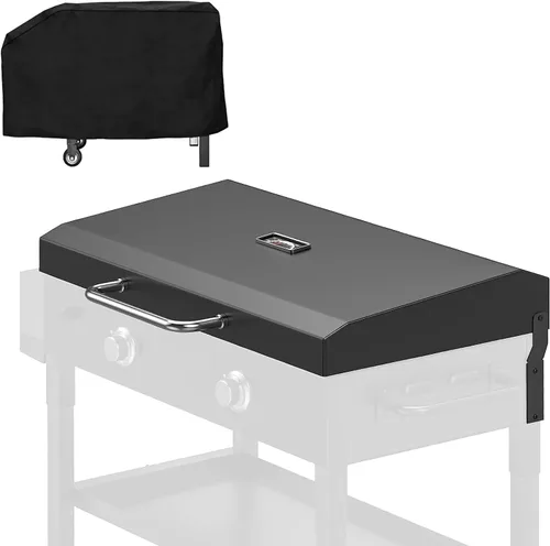 Outspark Tapa con Bisagras para Plancha Blackstone de 28 Pulgadas, Accesorios de Cubierta Rígida y Campana para Plancha Blackstone 1517 1853 1605
