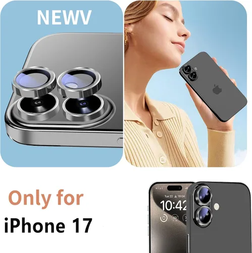 Vista 5 de Paquete de 2X2 Protector de Lente de Cámara para iPhone 17, iPhone 16 Plus/ 16 Protector de Pantalla de Lente de Vidrio Templado Cubierta de Cámara
