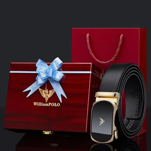 Vista 6 de VANNANBA Leather Ratchet Belts for Men Fashion Automtic Buckle Waist Belt with Gift Box, Gift for Men