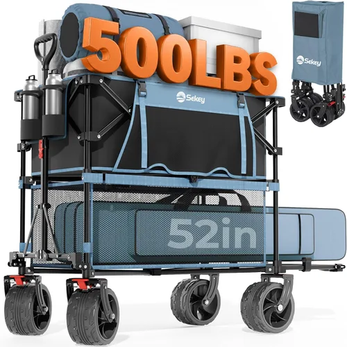 Vista 14 de Sekey - Carro de dos pisos de 400 L, capacidad de 500 libras, extensor