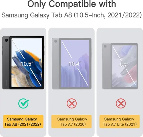 Vista 2 de JETech Funda para Samsung Galaxy Tab A8 de 10.5 pulgadas 2022 (SM-X200/X205/X207), cubierta protectora de tableta Slim Folio con soporte