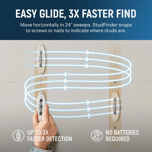 Vista 5 de Potente buscador de vigas magnético (versión mejorada) reforzado con 3 imanes de neodimio - herramienta detectora de vigas duradera y sin batería
