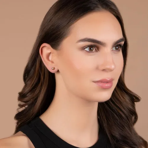 Vista 2 de Pori Jewelers Premium 14K Gold Ball Stud Earrings - Available in Yellow, Rose & White Gold- Multiple Options Available